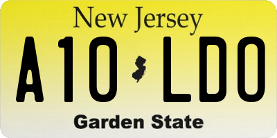 NJ license plate A10LDO