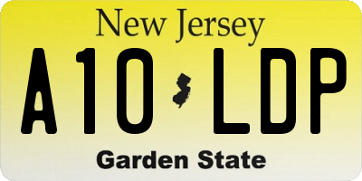 NJ license plate A10LDP