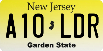 NJ license plate A10LDR