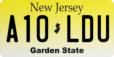 NJ license plate A10LDU