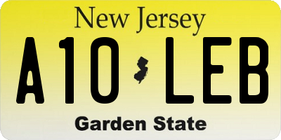 NJ license plate A10LEB