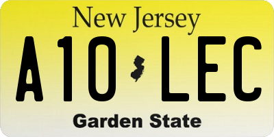 NJ license plate A10LEC