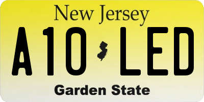 NJ license plate A10LED