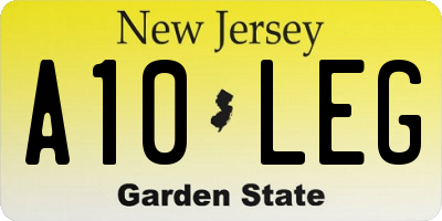 NJ license plate A10LEG