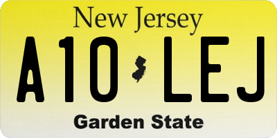 NJ license plate A10LEJ