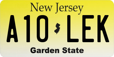 NJ license plate A10LEK