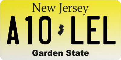 NJ license plate A10LEL