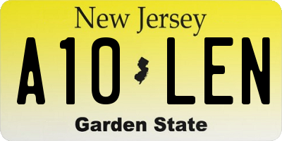 NJ license plate A10LEN