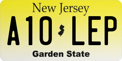 NJ license plate A10LEP