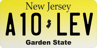 NJ license plate A10LEV