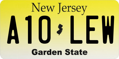 NJ license plate A10LEW