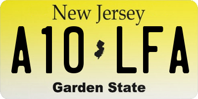 NJ license plate A10LFA