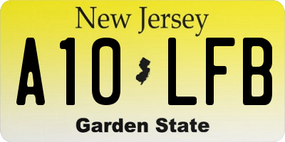 NJ license plate A10LFB