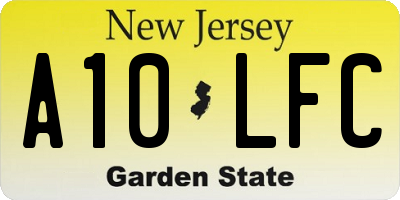 NJ license plate A10LFC