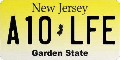 NJ license plate A10LFE