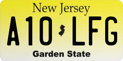 NJ license plate A10LFG