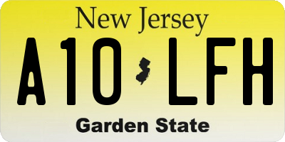 NJ license plate A10LFH