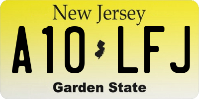 NJ license plate A10LFJ