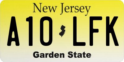 NJ license plate A10LFK