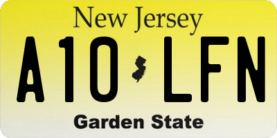 NJ license plate A10LFN