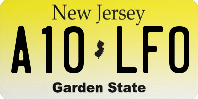 NJ license plate A10LFO