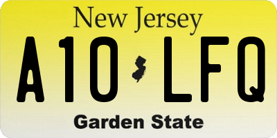 NJ license plate A10LFQ