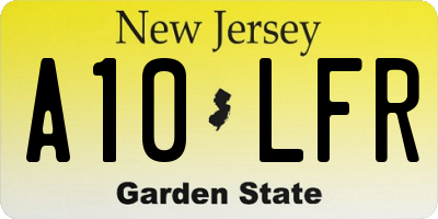 NJ license plate A10LFR