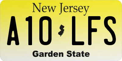 NJ license plate A10LFS