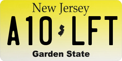 NJ license plate A10LFT