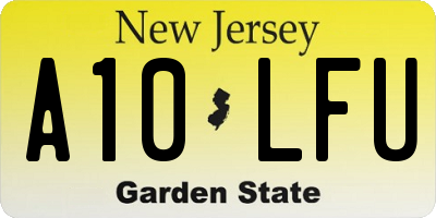 NJ license plate A10LFU