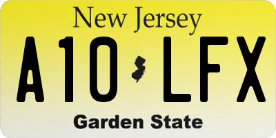 NJ license plate A10LFX