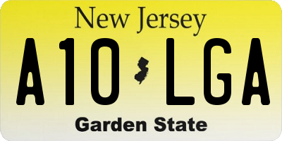 NJ license plate A10LGA