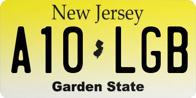 NJ license plate A10LGB