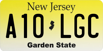 NJ license plate A10LGC