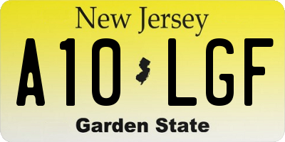 NJ license plate A10LGF