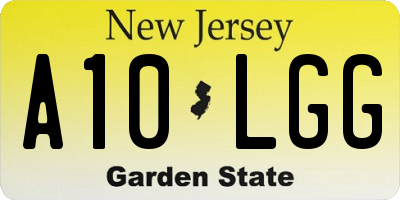 NJ license plate A10LGG