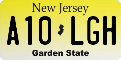 NJ license plate A10LGH