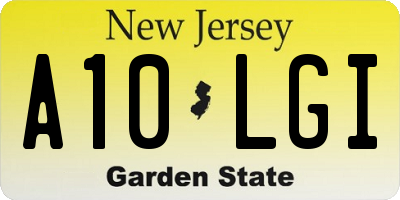 NJ license plate A10LGI