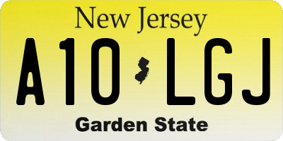 NJ license plate A10LGJ