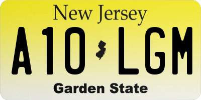 NJ license plate A10LGM