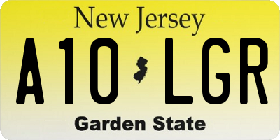 NJ license plate A10LGR