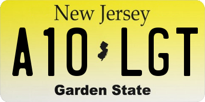 NJ license plate A10LGT