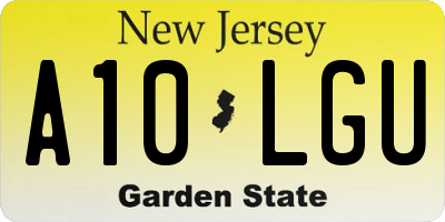 NJ license plate A10LGU