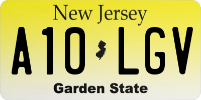 NJ license plate A10LGV