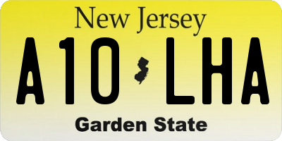 NJ license plate A10LHA