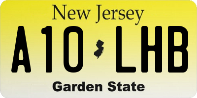 NJ license plate A10LHB