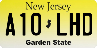 NJ license plate A10LHD