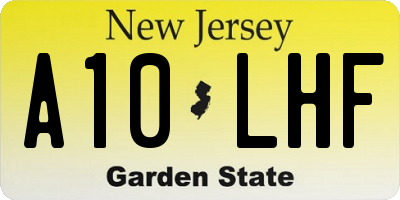 NJ license plate A10LHF