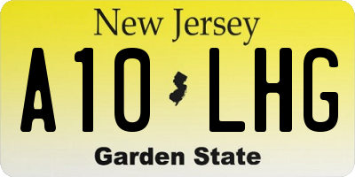 NJ license plate A10LHG