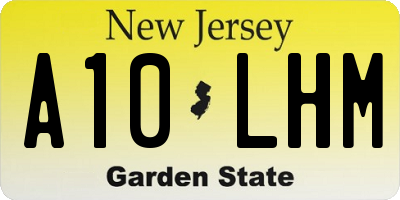 NJ license plate A10LHM